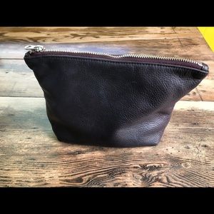 Rare BAGGU maroon soft leather pouch clutch